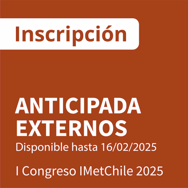 Congreso IMetChile 2025 inscripción anticipada (externos)